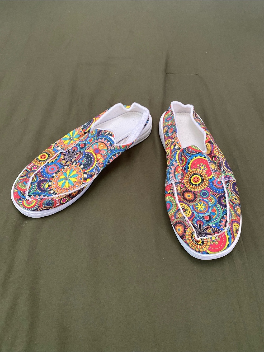 Colorful Mandala Slip-On Canvas Sneakers